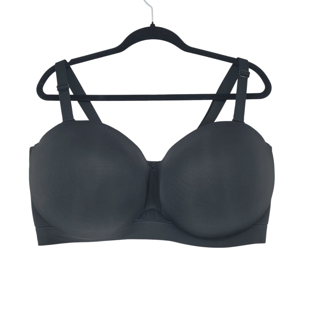 Cacique Comfort Bliss Strapless Bra Black Size 42H Padded Full Coverage NEW